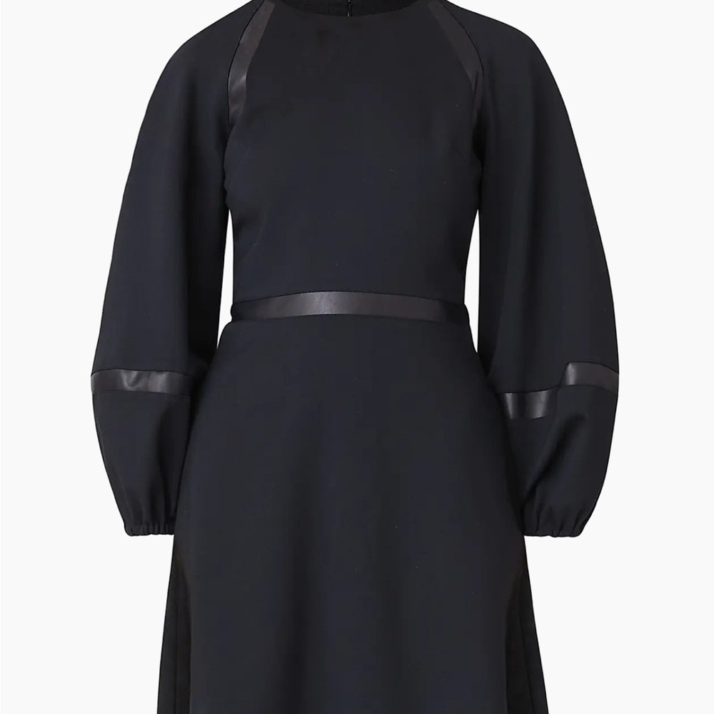 Shoshanna Elsy Vegan Leather-Trim Dress NWT